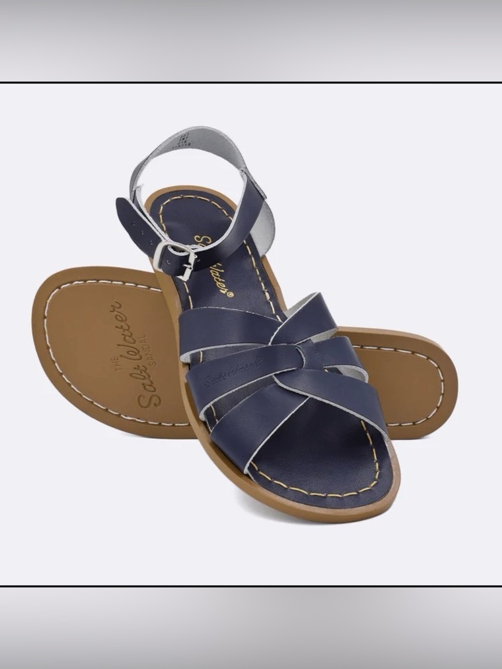 SALT WATER HOY ORIGINAL WATER SANDAL CLASSIC CHIC DURABLE NAVY WOMENS SZ 9